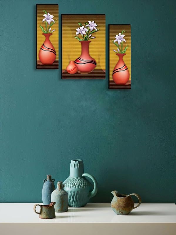 uhi Handicraft Set Of 3 Scenery 3d Framed Wall Paintings for Living Room Big Size, Bedroom, Home Decoration, Decor, Office (45X30 CM)63