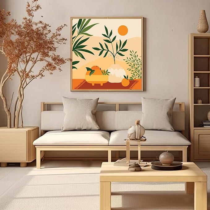 2 Pack Framed Paint by Number for Kids Ages 8-12,Boho Acrylic Paint by Number Kits on Canvas,Perfect for Adults Beginners and Home Wall Decor (8x8inch)