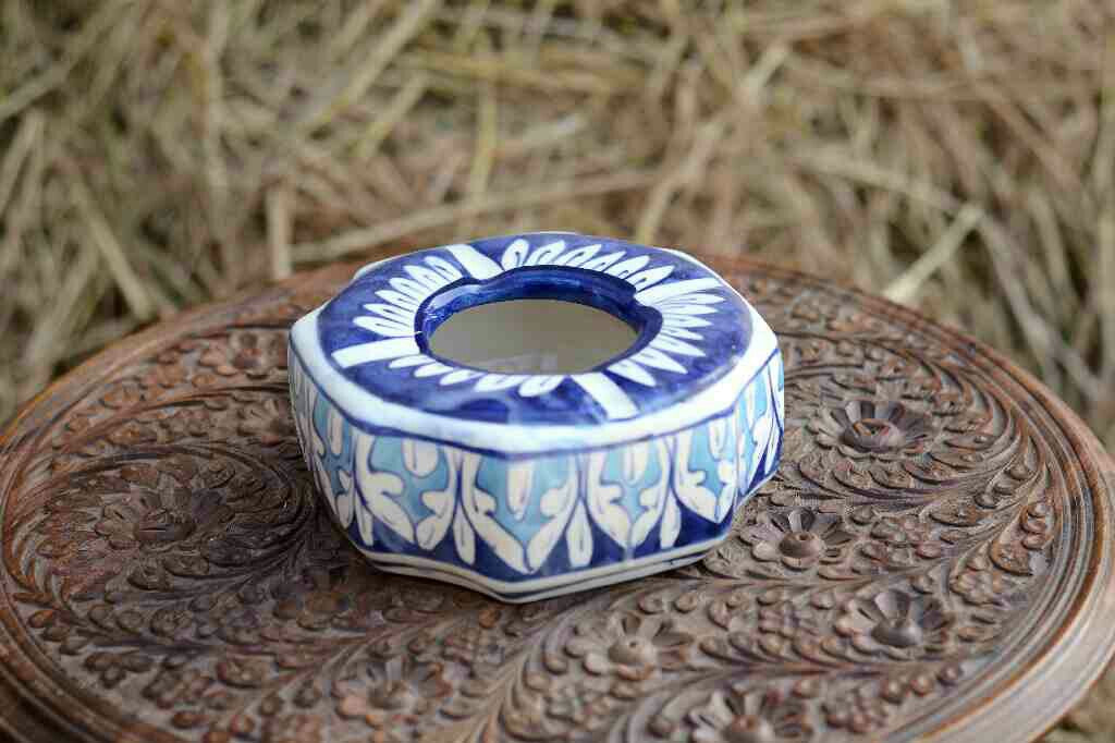 Blue Pottery Octa Shaped Ashtray