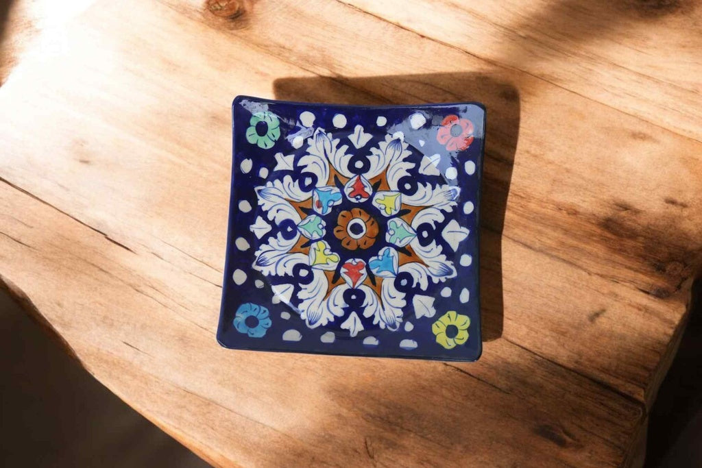 Blue Pottery Square Plat