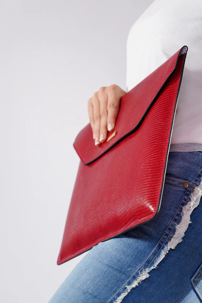 Leather Laptop Bag - REDDISH