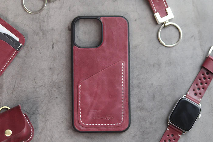 CARMINE BURGUNDY WALLET PHONE CASE
