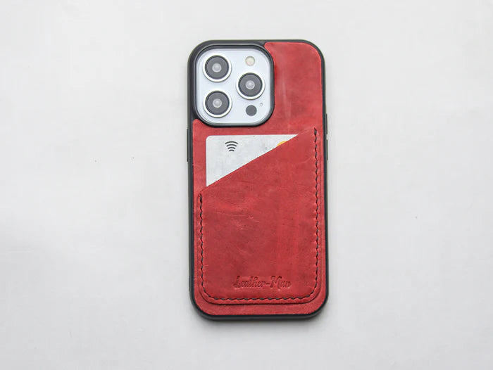 PRISMATIC RED LEATHER WALLET PHONE CASE