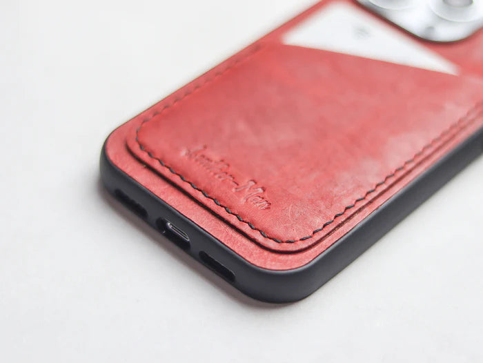 PRISMATIC RED LEATHER WALLET PHONE CASE