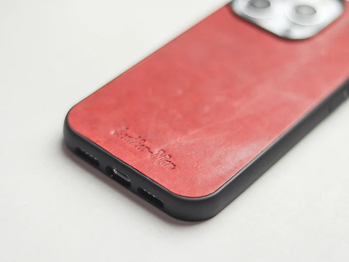 PRISMATIC RED LEATHER CLASSIC PHONE CASE