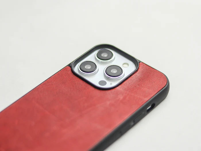 PRISMATIC RED LEATHER CLASSIC PHONE CASE
