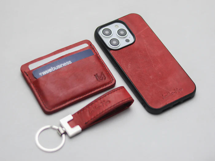 PRISMATIC RED LEATHER CLASSIC PHONE CASE