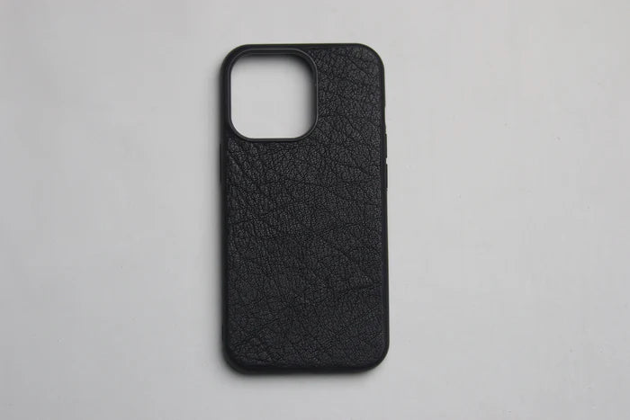 ITALIAN CHEVRE BLACK SIMPLE PHONE CASE