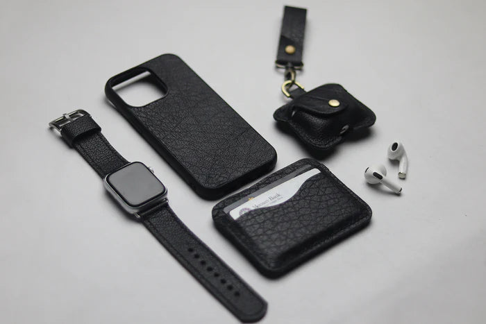 ITALIAN CHEVRE BLACK SIMPLE PHONE CASE