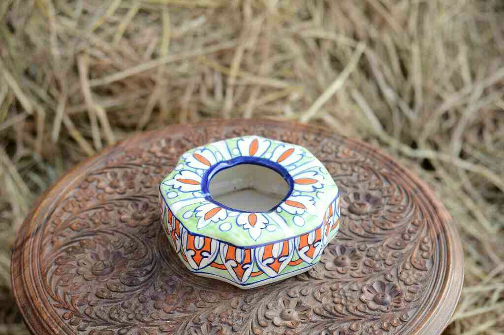 Blue Pottery Octa Shaped Ashtray