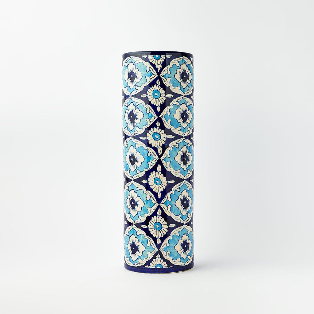 Blue Pottery Cylinder Vase (RB-BC-I)