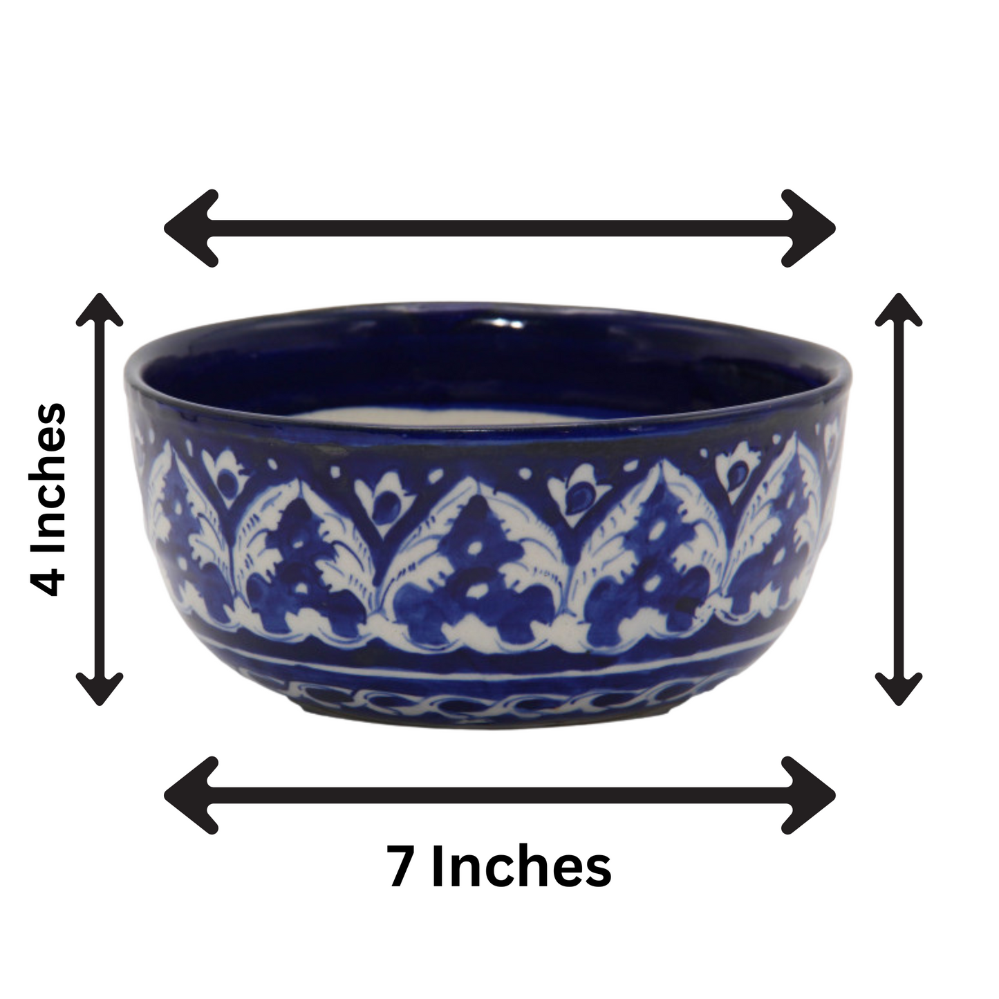 Handcrafted Blue Pottery Soup Bowl – 7x4 Inch | Elegant Ceramic Serveware