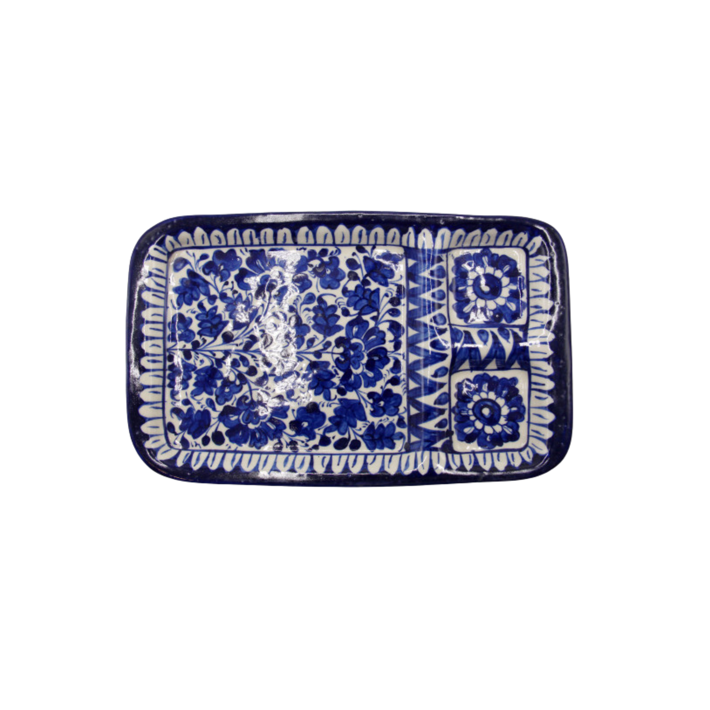 Handcrafted Blue Pottery Burger Dish – 7x12 Inch | Artistic Ceramic Serveware