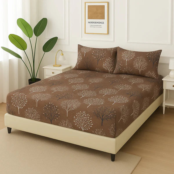 BROWN TEHNI- Fitted Bedsheet Set