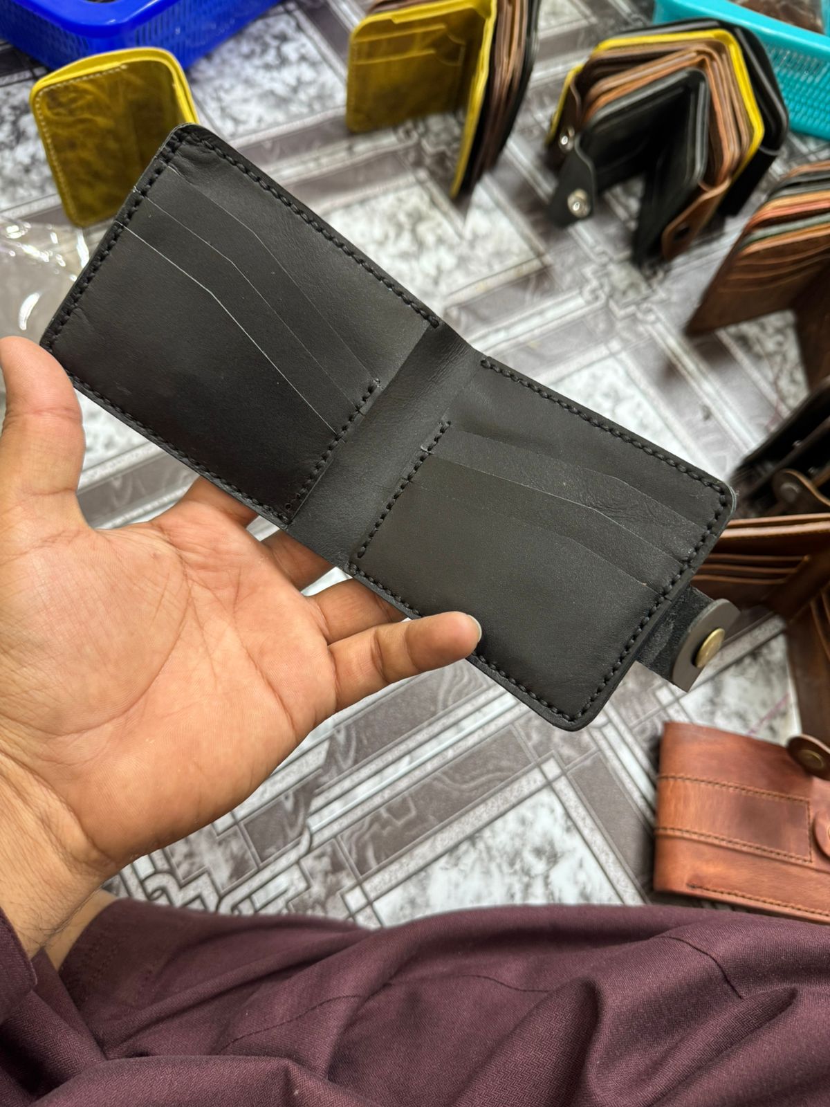 Leather Wallet - BLACK