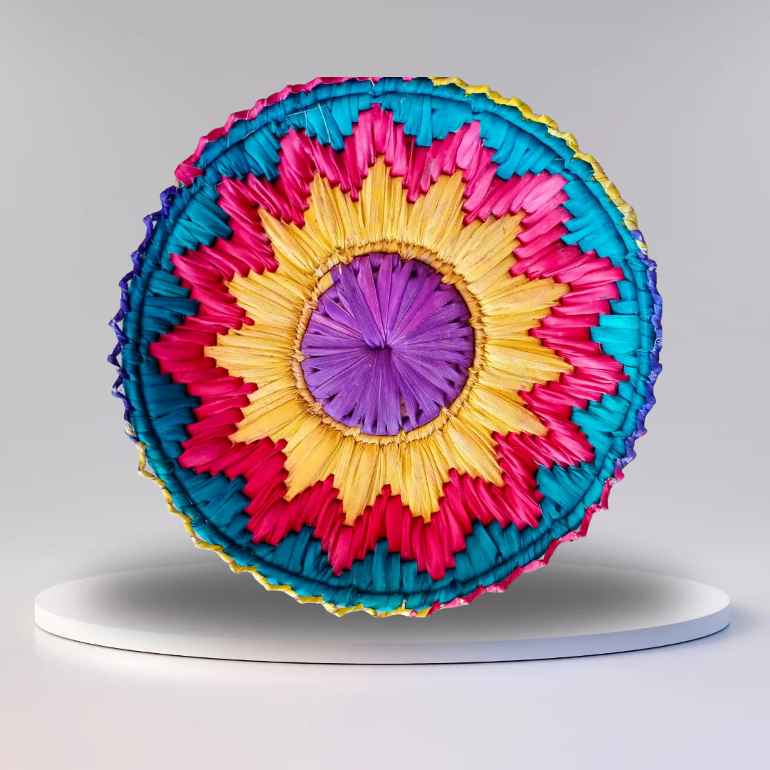 Colorful Woven Circular Basket
