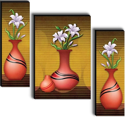 uhi Handicraft Set Of 3 Scenery 3d Framed Wall Paintings for Living Room Big Size, Bedroom, Home Decoration, Decor, Office (45X30 CM)63