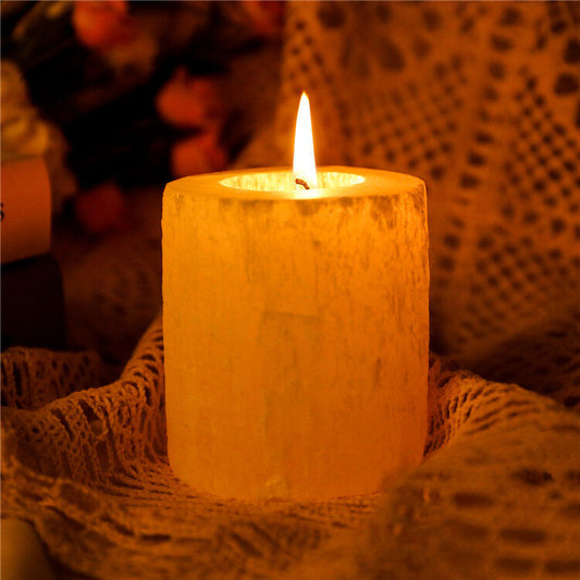 Cylinder Shape Pink Salt Scented Candle