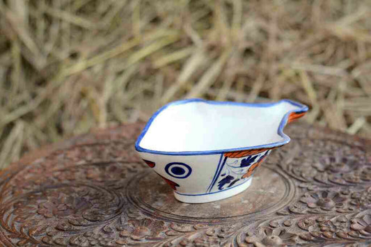 Blue Pottery Fish Design Raita Bowl