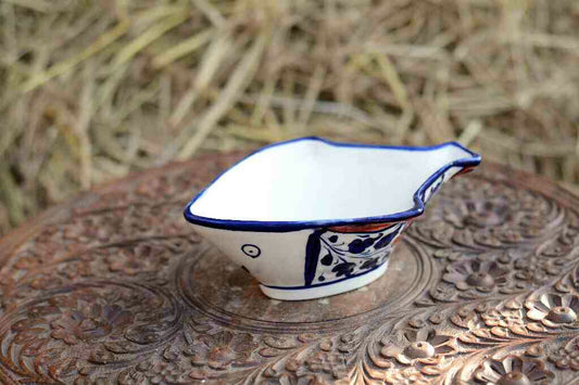 Blue Pottery Fish Design Raita Bowl