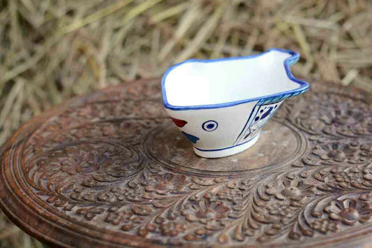Blue Pottery Fish Design Raita Bowl