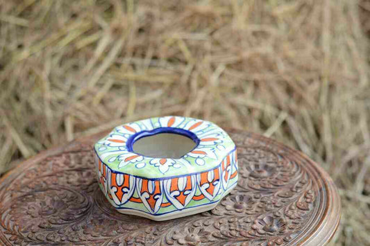 Blue Pottery Octa Shaped Ashtray
