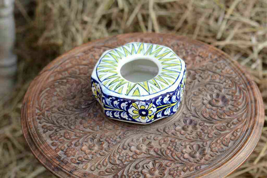 Blue Pottery Octa Shaped Ashtray
