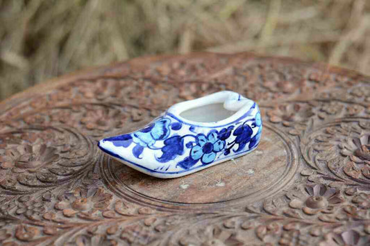 Blue Pottery Decorative Shoe