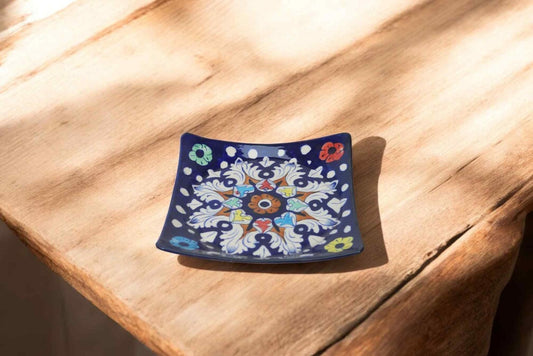 Blue Pottery Square Plat