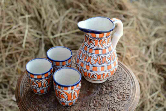 Blue Pottery Water Set