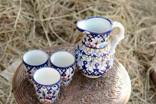 Blue Pottery Water Set