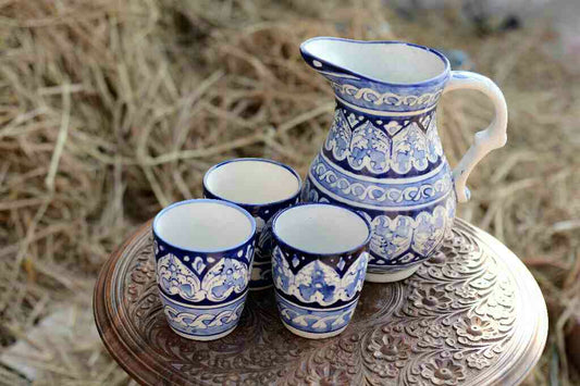 Blue Pottery Water Set