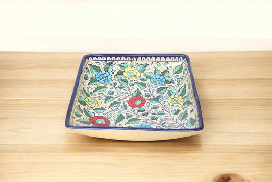Blue Pottery Square Dish