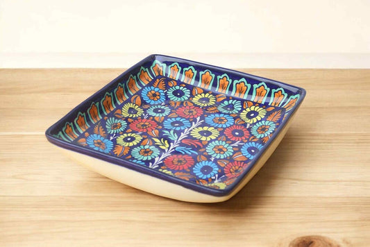 Blue Pottery Square Dish