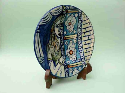 Blue Pottery Decorative Art Plate