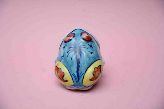 Blue Pottery Miniature Frog