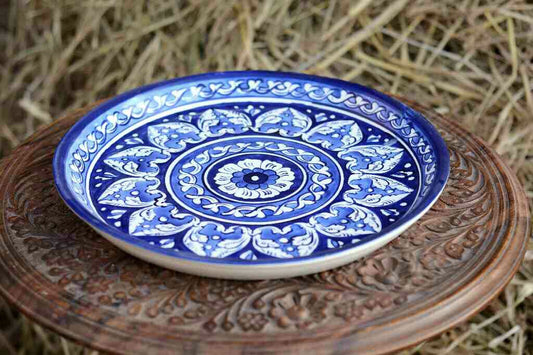 Blue pottery Pizza Tray