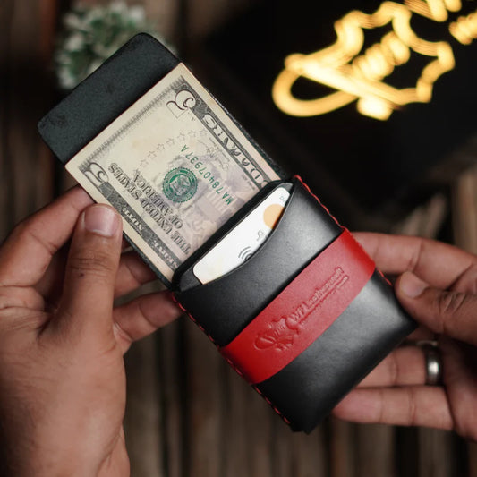 No. 101 All in one Card wallet Black with Red color