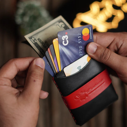 No. 101 All in one Card wallet Black with Red color