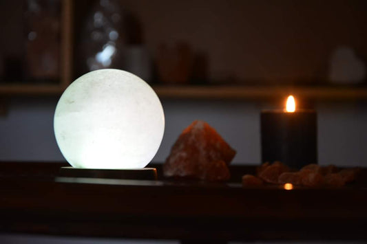Round Himalayan Salt Lamp – Radiant Glow Sphere White
