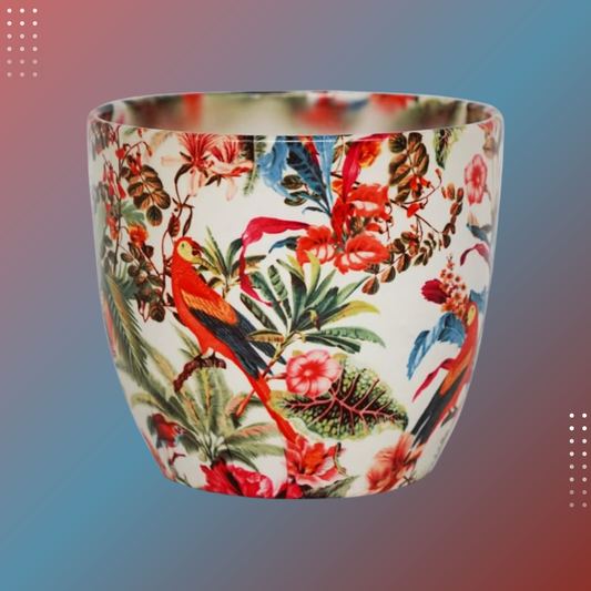 Monza Tropical Parrot Indoor Planter Plant Pot Flower Pot, Planter for Indoor Plants (Tropical Parrot, 6")