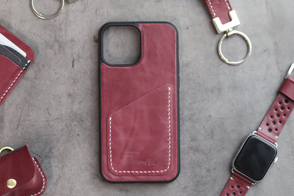 CARMINE BURGUNDY WALLET PHONE CASE