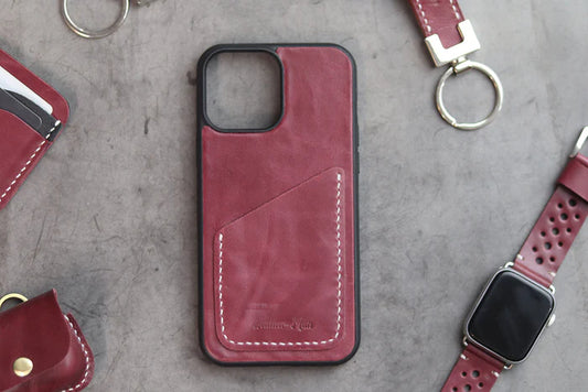 CARMINE BURGUNDY WALLET PHONE CASE
