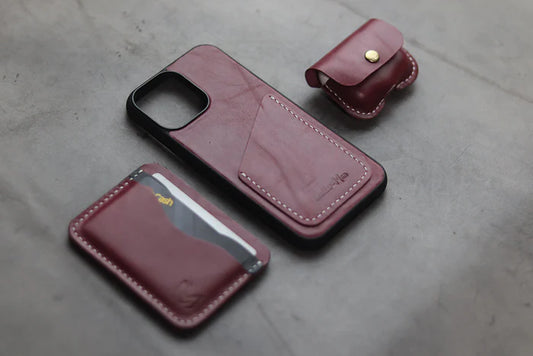 CARMINE BURGUNDY WALLET PHONE CASE