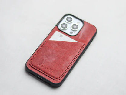 PRISMATIC RED LEATHER WALLET PHONE CASE