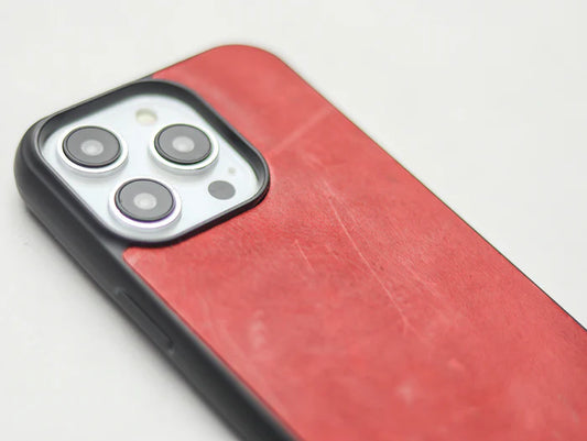 PRISMATIC RED LEATHER CLASSIC PHONE CASE