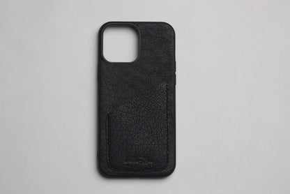 ITALIAN CHEVRE BLACK WALLET PHONE CASE