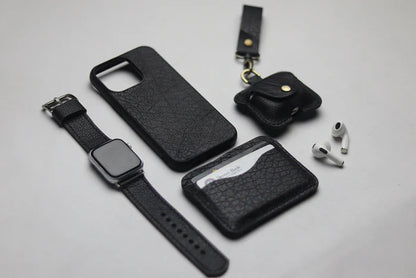 ITALIAN CHEVRE BLACK SIMPLE PHONE CASE