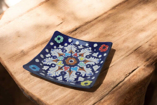 Blue Pottery Square Plat