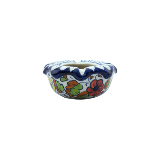 Handcrafted Blue Pottery Ashtray – 3x2 Inch | Elegant Ceramic Accent Piece